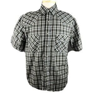 Western Frontier Rodeo Cowboy Shirt Men's Size Medium Pearl Snaps Ranch Farmer